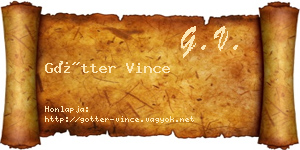 Götter Vince névjegykártya